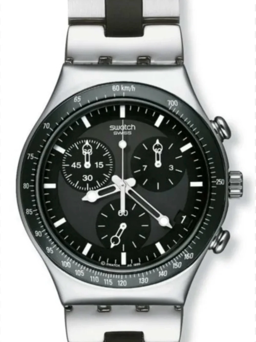 Swatch Black and Silver Chrono Windfall Men’s Watch